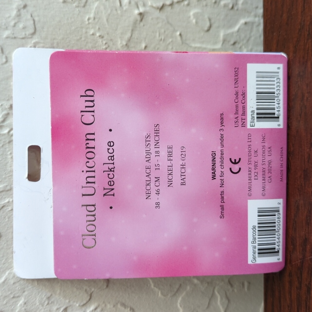 🌟3/$20 Cloud Unicorn Club Personalized Necklace "Eliana" by Mulberry Studios - Picture 3 of 3